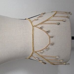 Gold Chain Belt with Shell Accents
